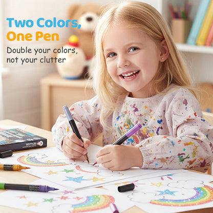 Glitter Marker Set Dual-Tip Water-Based Shimmer Ink