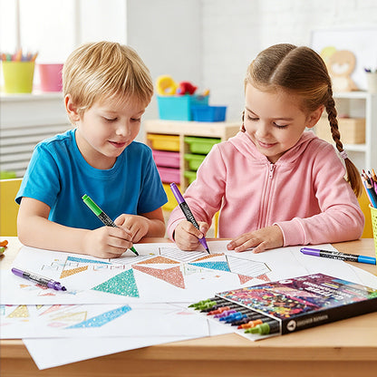 Glitter Marker Set Dual-Tip Water-Based Shimmer Ink