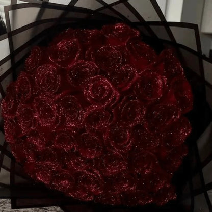 Glitter Preserved Rose - Fleurion Forever Bloom for Romantic Presents & Decoration