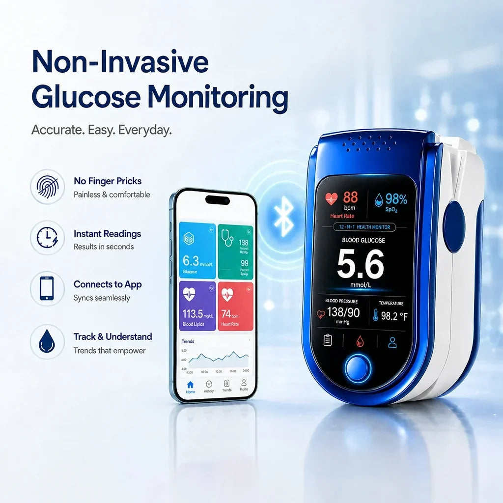 Glucose Monitor Non-Invasive Daily Tracking