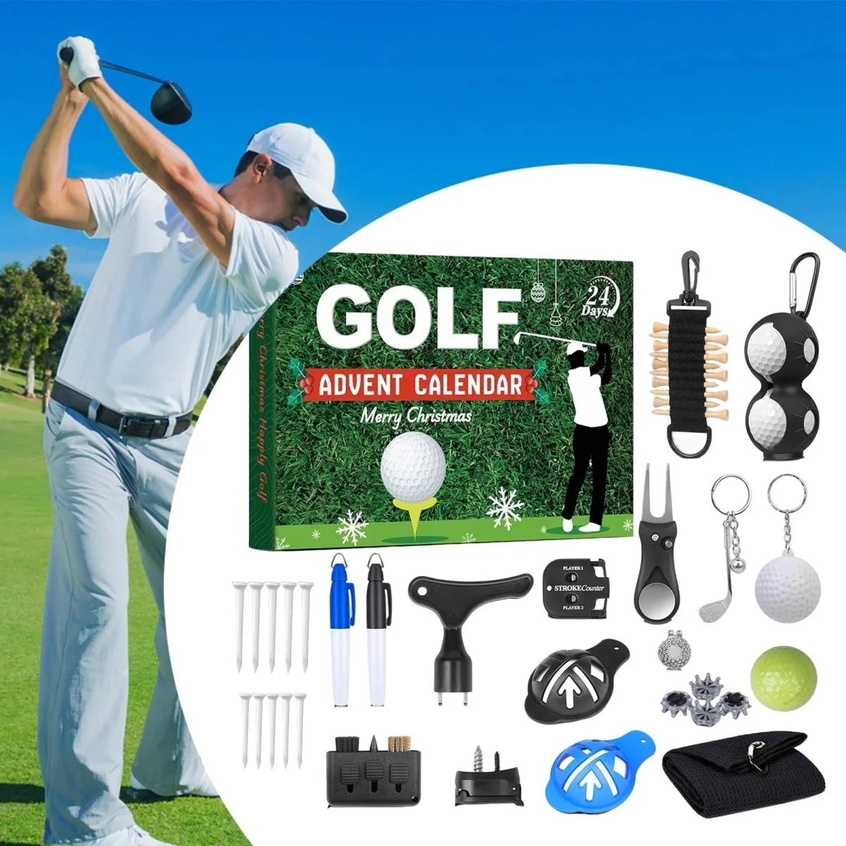 Golf Advent Calendar 24 Golf Accessories Festive Countdown Gift