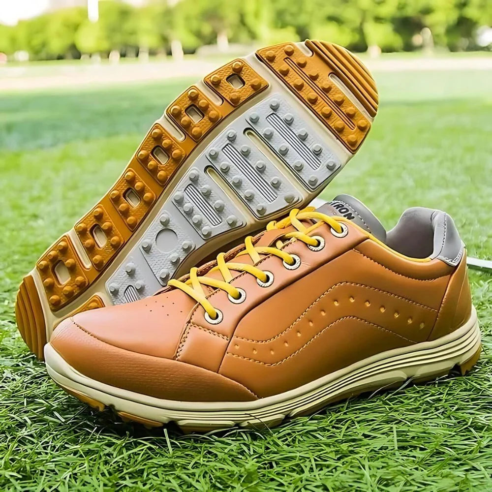 Golf Shoes Waterproof Leather Integrated Traction Cushioned Comfort