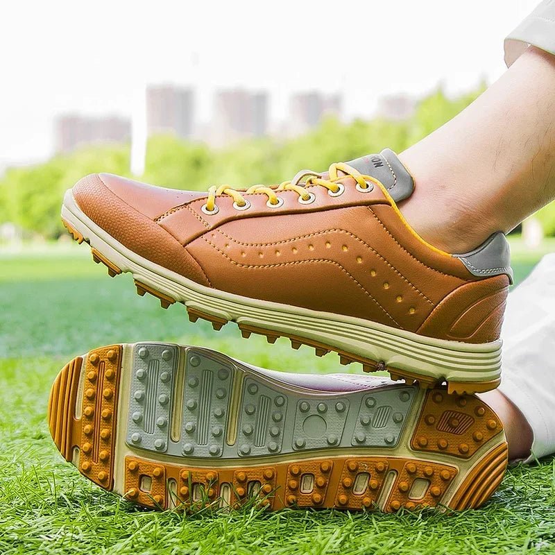 Golf Shoes Waterproof Leather Integrated Traction Cushioned Comfort