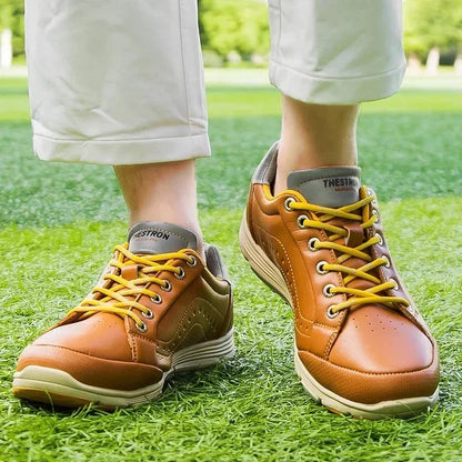Golf Shoes Waterproof Leather Integrated Traction Cushioned Comfort