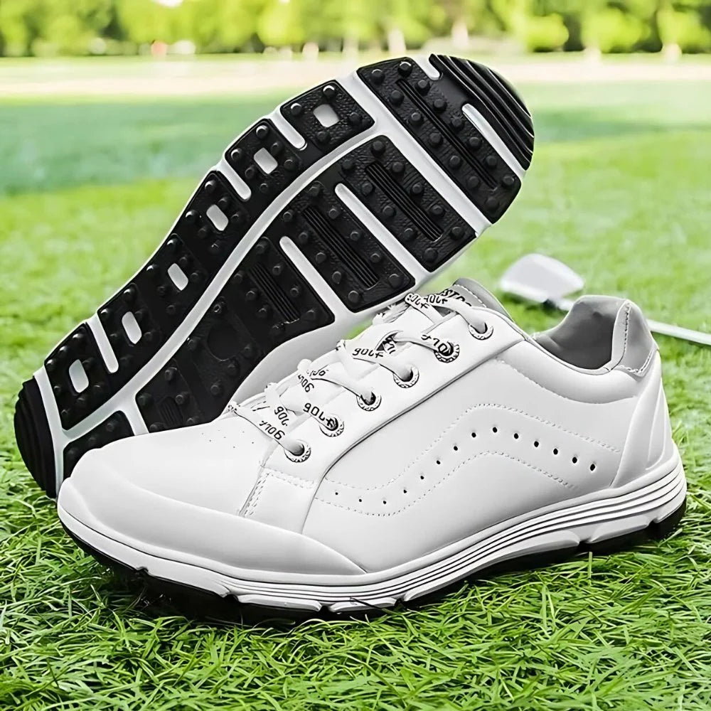 Golf Shoes Waterproof Leather Integrated Traction Cushioned Comfort
