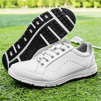 Golf Shoes Waterproof Leather Integrated Traction Cushioned Comfort