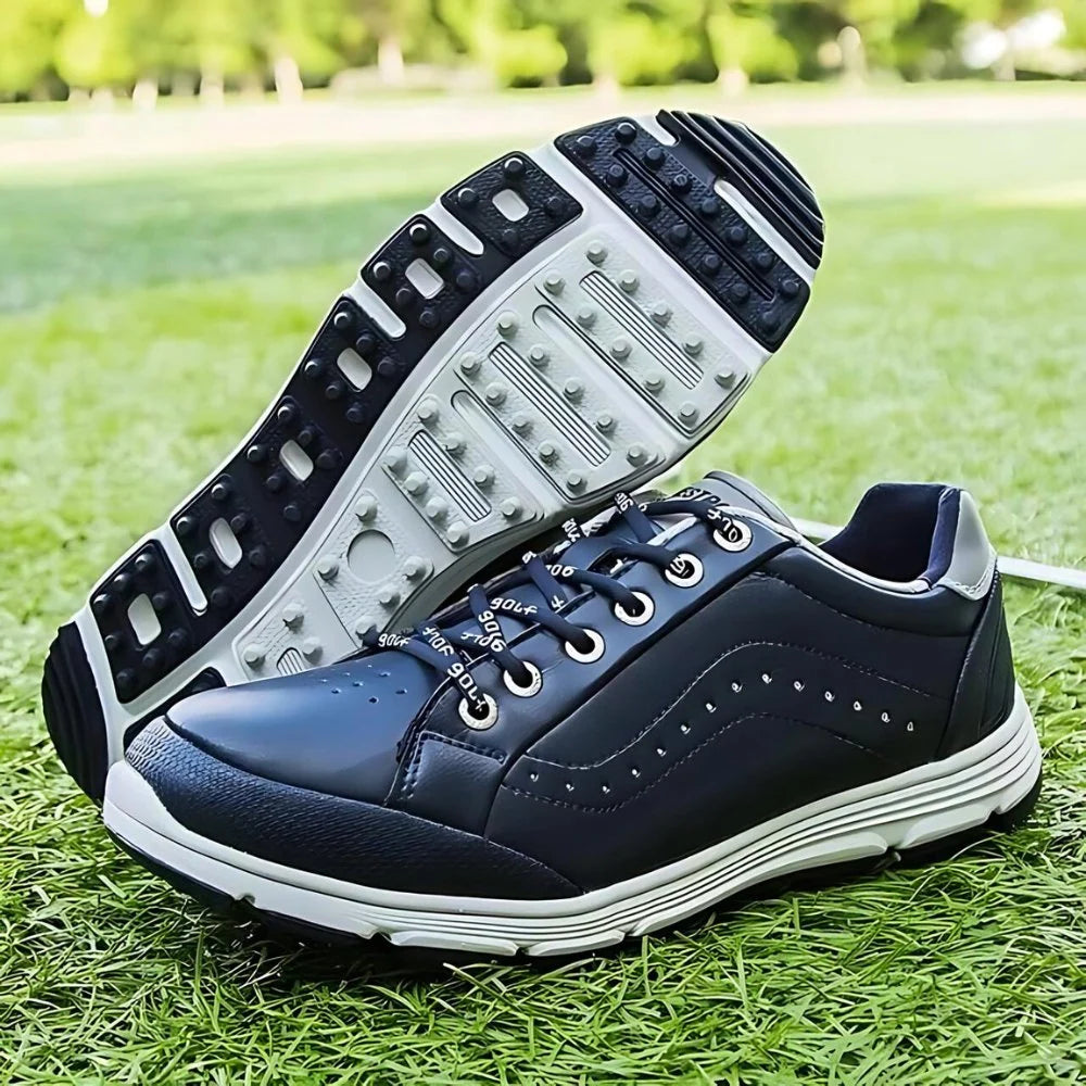 Golf Shoes Waterproof Leather Integrated Traction Cushioned Comfort