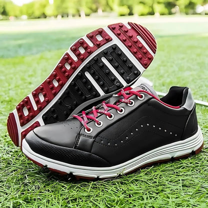 Golf Shoes Waterproof Leather Integrated Traction Cushioned Comfort