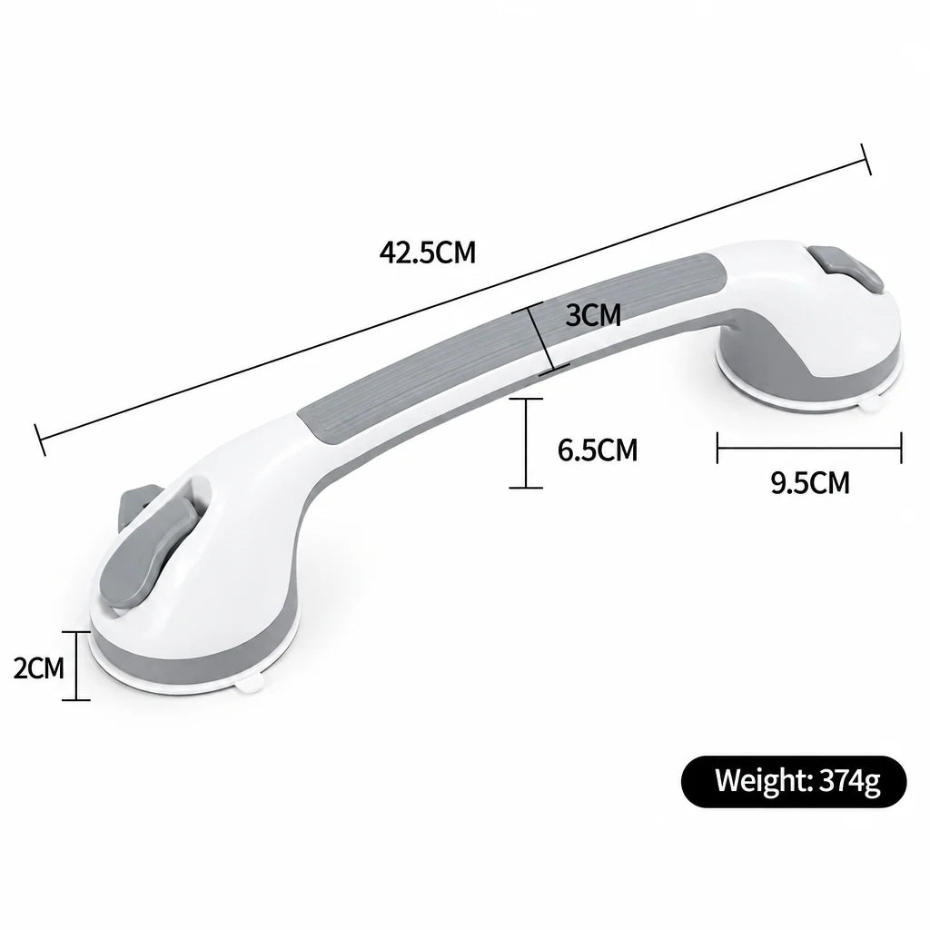 Grab Bar Suction Mount No-Drill Non-Slip 15.7 Inch
