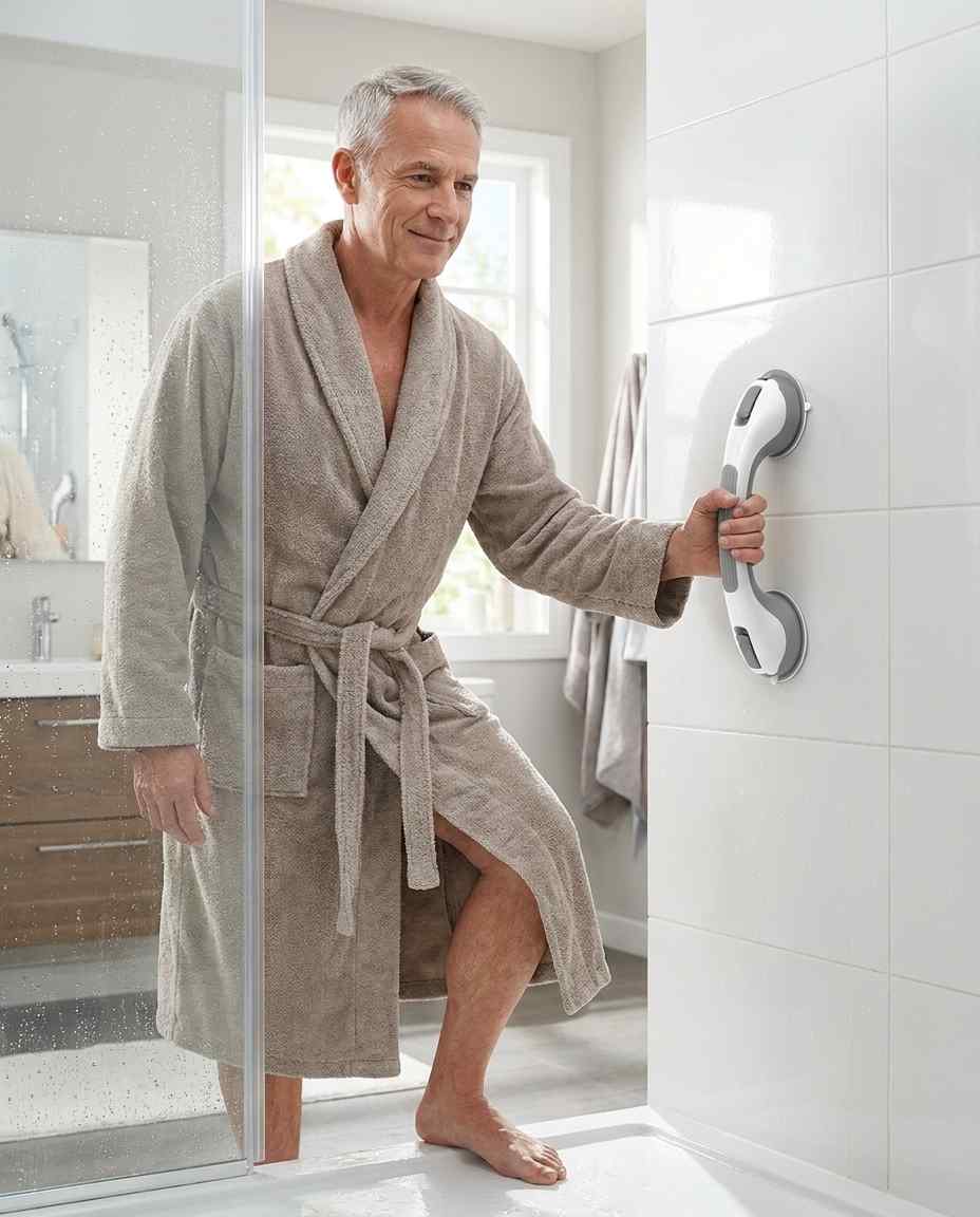 Grab Bar Suction Mount No-Drill Non-Slip 15.7 Inch