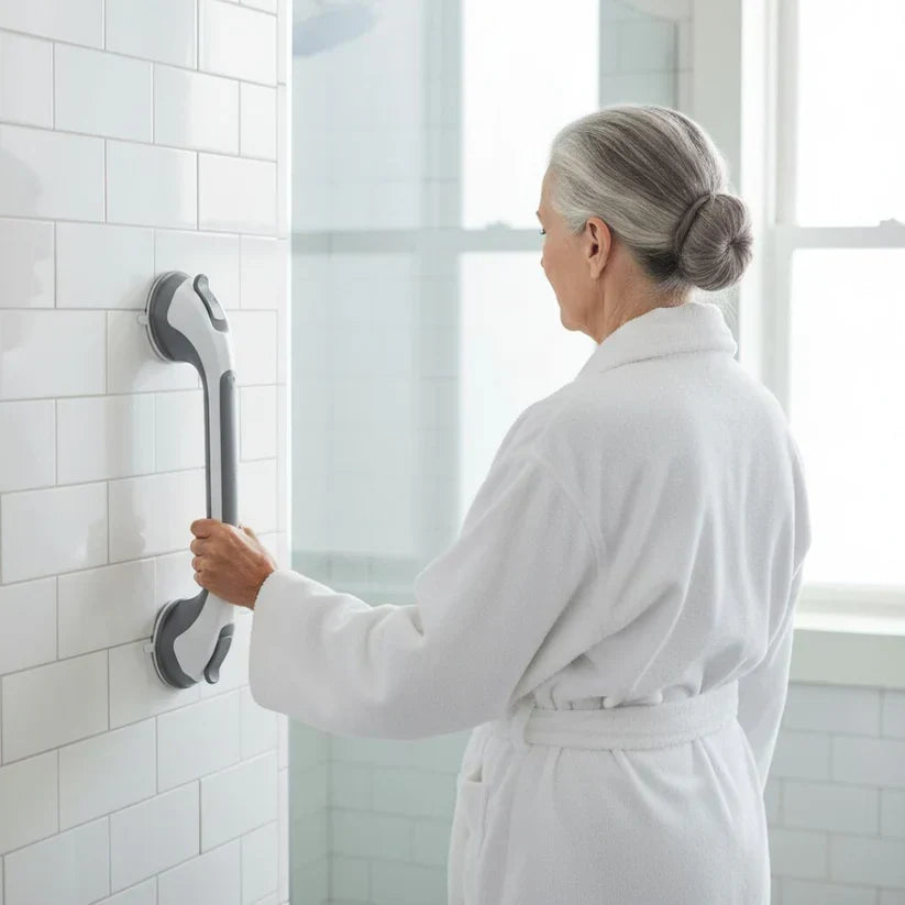 Grab Bar Suction Mount No-Drill Non-Slip 15.7 Inch