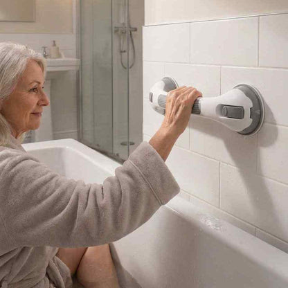 Grab Bar Suction Mount No-Drill Non-Slip 15.7 Inch