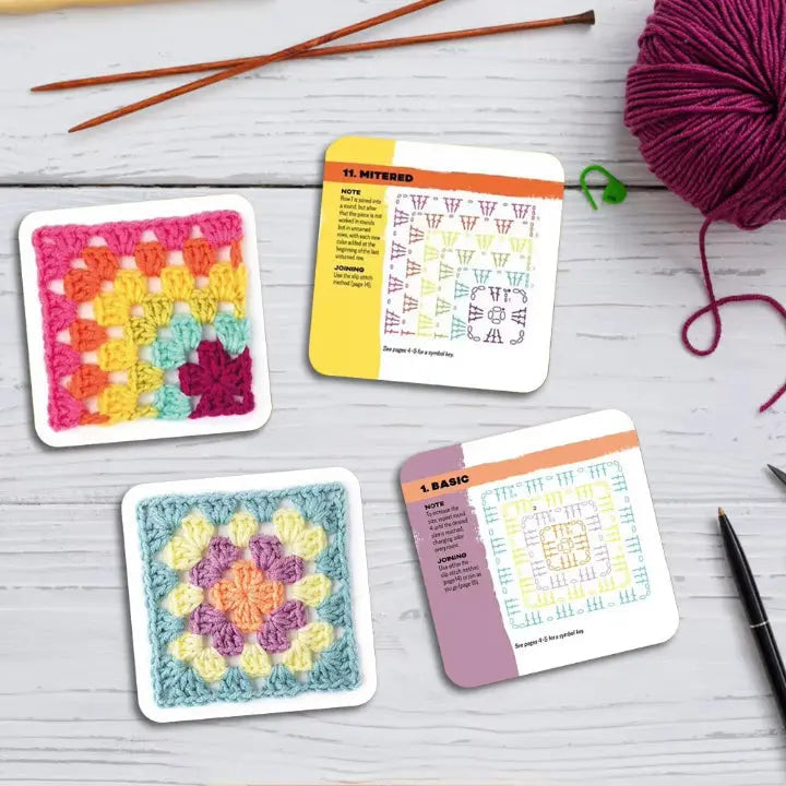 Granny Square Pattern Cards 50 Charted Designs & Booklet