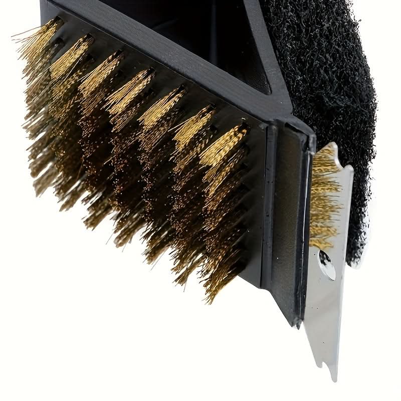 Grill Brush 3-In-1 Copper Bristles Durable Design