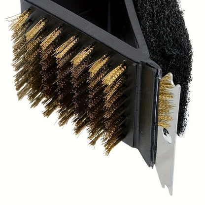 Grill Brush 3-In-1 Copper Bristles Durable Design