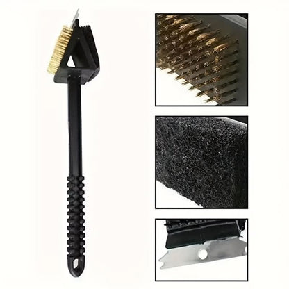Grill Brush 3-In-1 Copper Bristles Durable Design
