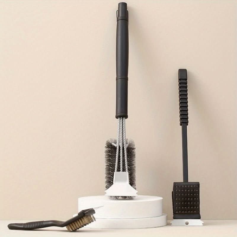 Grill Brush Set Heavy-Duty Heat-Resistant Handle