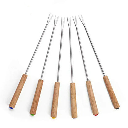 Grill Forks Stainless Steel Prongs & Wooden Handles