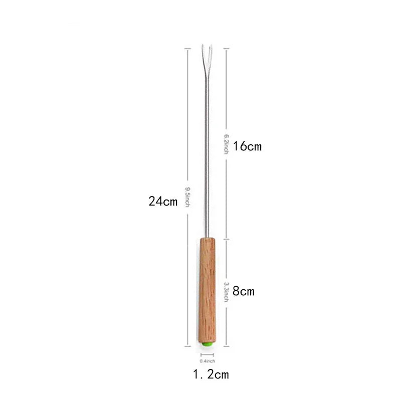 Grill Forks Stainless Steel Prongs & Wooden Handles