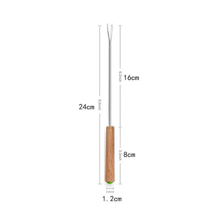 Grill Forks Stainless Steel Prongs & Wooden Handles