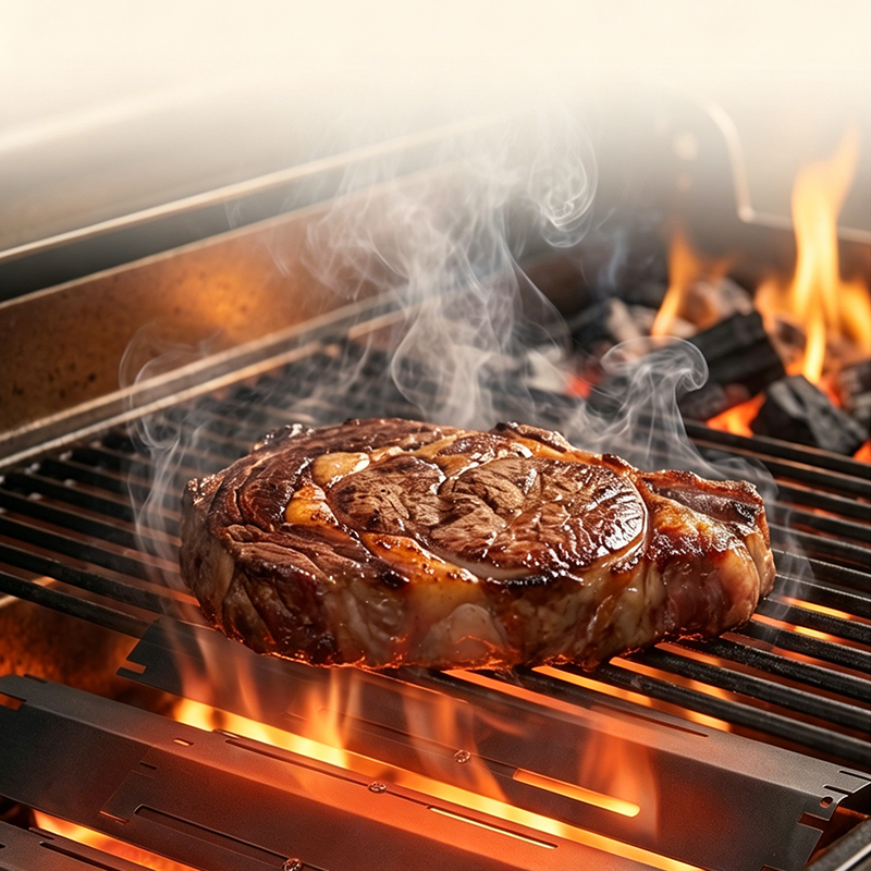 Grill Plate Adjustable 11.8–20.9 In Porcelain-Coated Steel