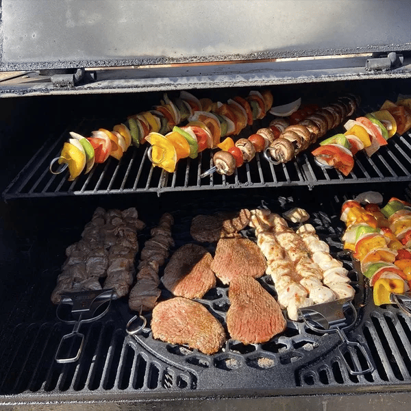 Grill Skewer Set Double-Pronged Stainless Steel 3-Piece