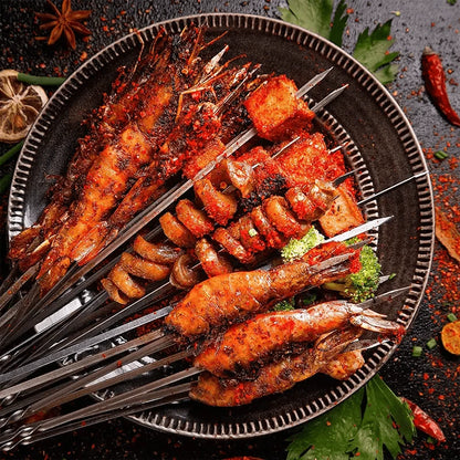 Grill Skewer Set Stainless Steel Protective Storage Tube Set of 20