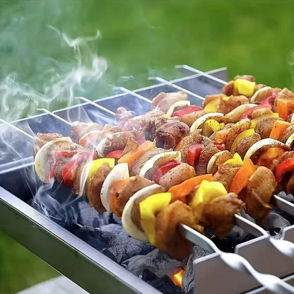 Grill Skewer Set Stainless Steel Protective Storage Tube Set of 20
