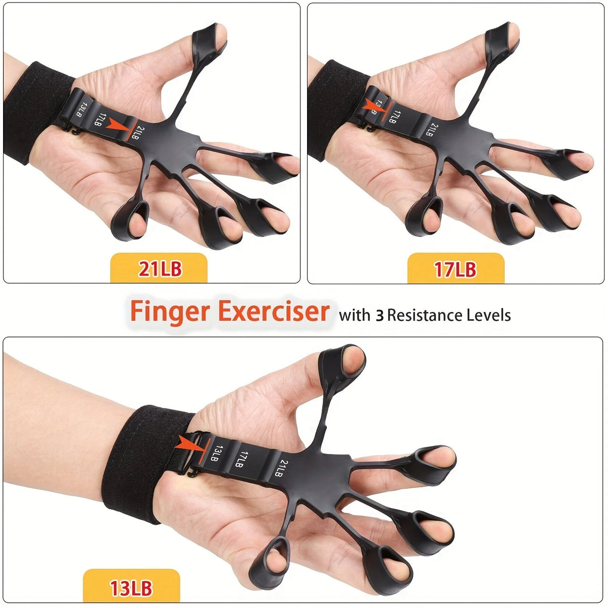 Grip Trainer Set Adjustable Resistance 11-132 Lbs & Repetition Counter
