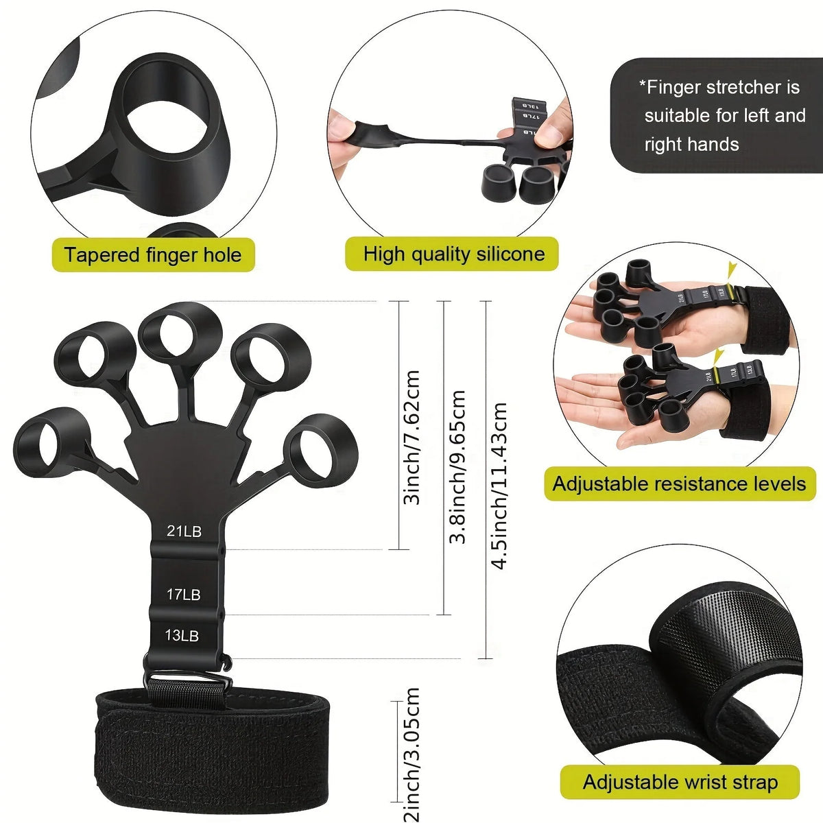 Grip Trainer Set Adjustable Resistance 11-132 Lbs & Repetition Counter