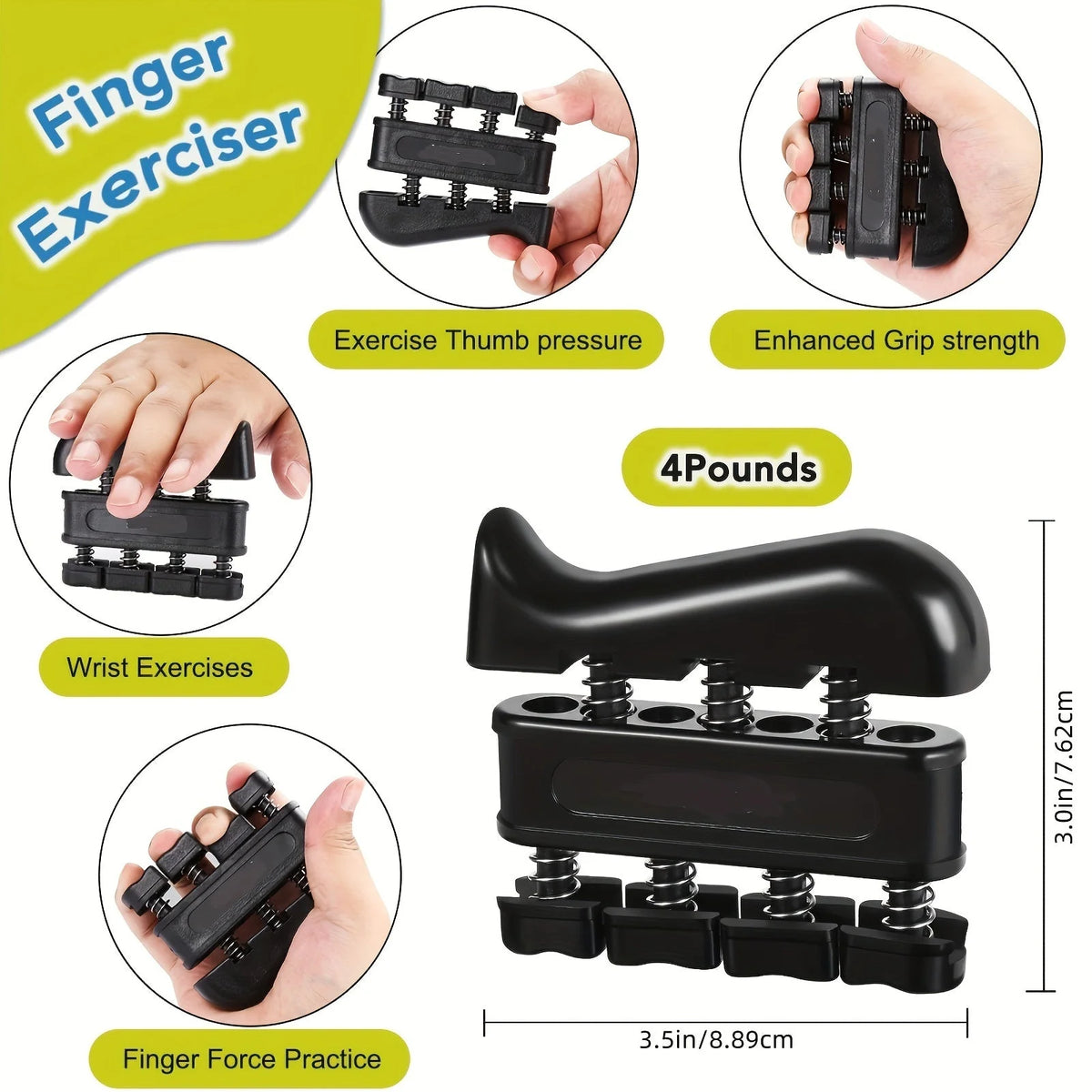 Grip Trainer Set Adjustable Resistance 11-132 Lbs & Repetition Counter