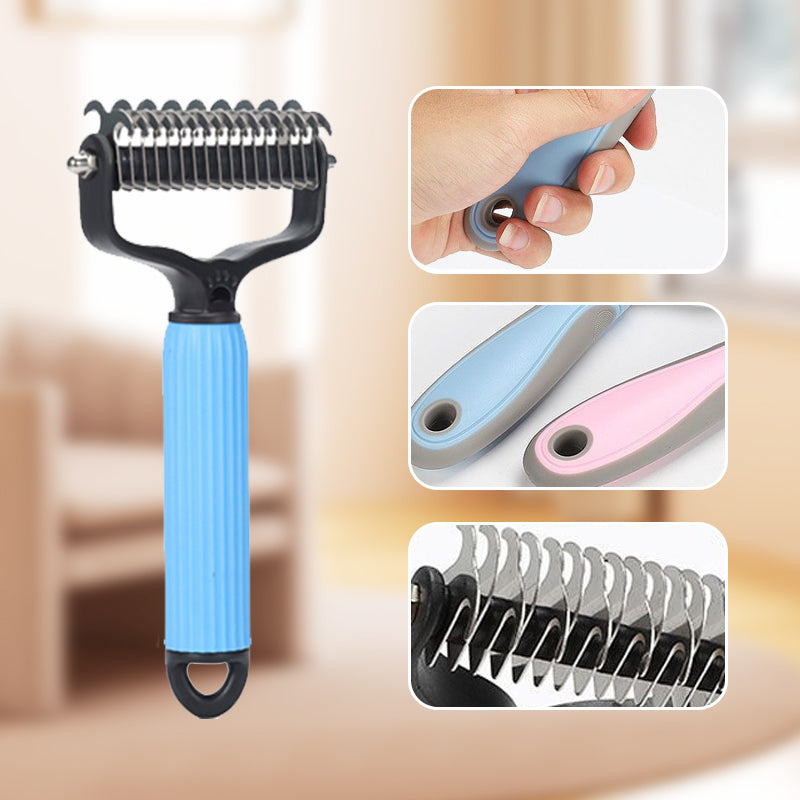 Grooming Brush Dog & Cat Safety Blades Ergonomic Handle
