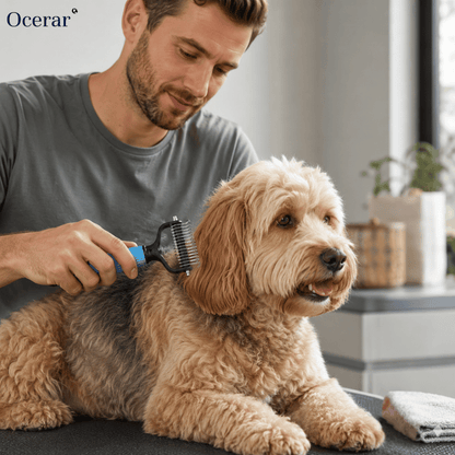 Grooming Brush Dog & Cat Safety Blades Ergonomic Handle