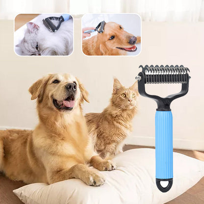 Grooming Brush Dog & Cat Safety Blades Ergonomic Handle