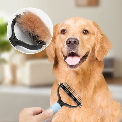 Grooming Brush Dog & Cat Safety Blades Ergonomic Handle