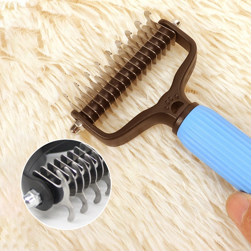 Grooming Brush Dog & Cat Safety Blades Ergonomic Handle