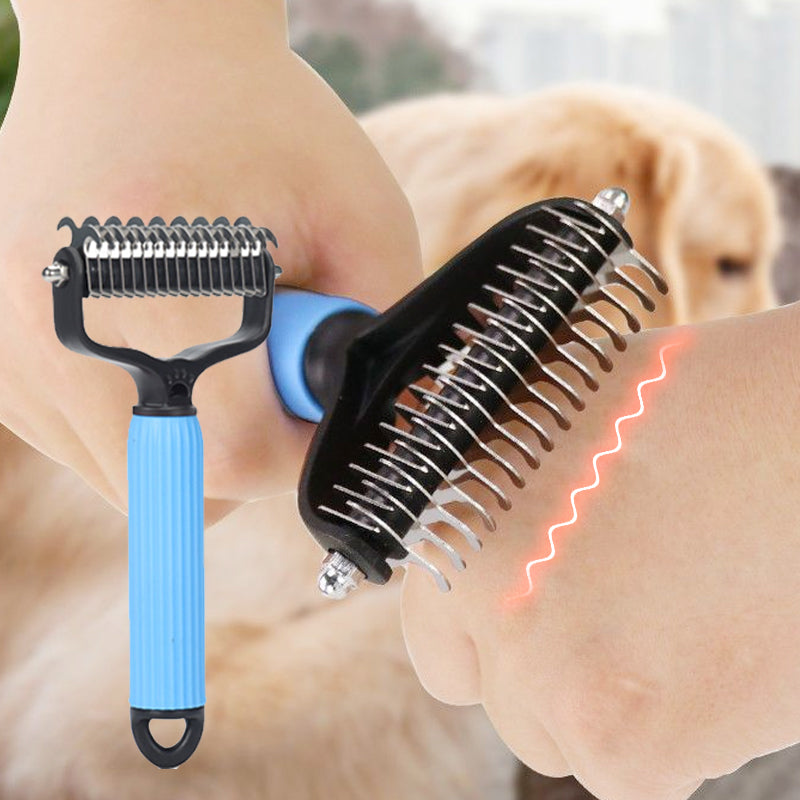 Grooming Brush Dog & Cat Safety Blades Ergonomic Handle