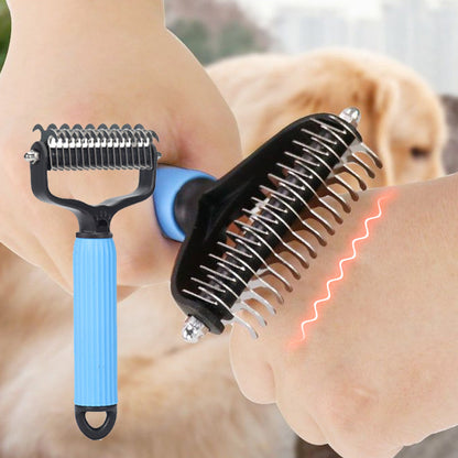 Grooming Brush Dog & Cat Safety Blades Ergonomic Handle