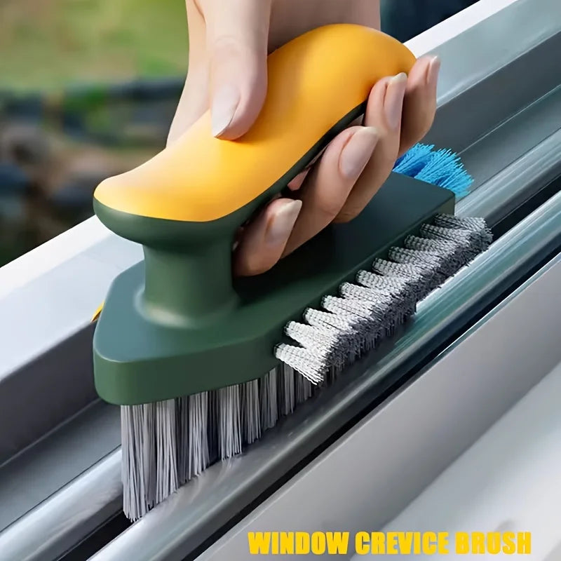 Grout Cleaning Brush 4-in-1 V-Shaped Bristles Non-Slip Handle