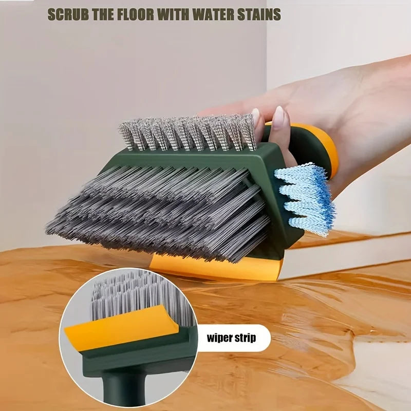Grout Cleaning Brush 4-in-1 V-Shaped Bristles Non-Slip Handle