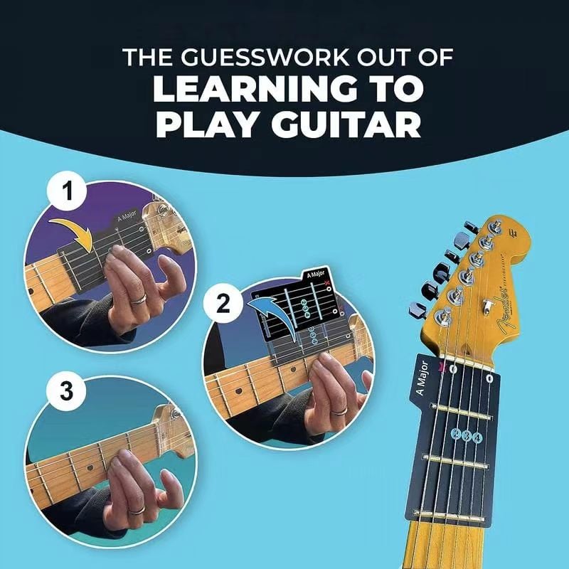 Guitar Chord Card Set Fretboard Overlay & Carrying Case
