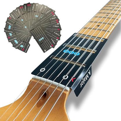 Guitar Chord Cards Universal Fretboard Overlay & Carrying Case