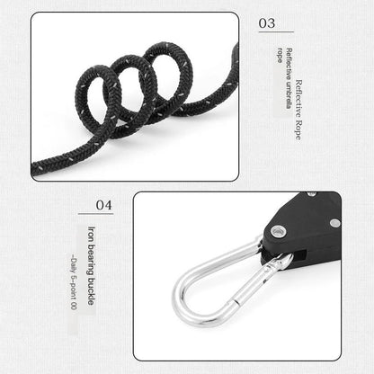 Guy Rope Set Adjustable Pulley & Reflective Nylon