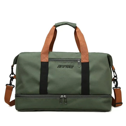 Gym Bag Shoe Pocket & Wet-Dry Separation