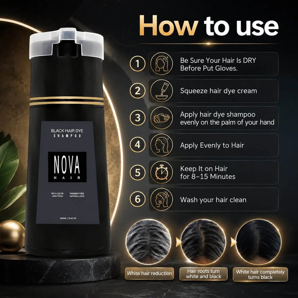 Hair Colour Shampoo Colour-Depositing Ammonia & Peroxide-Free