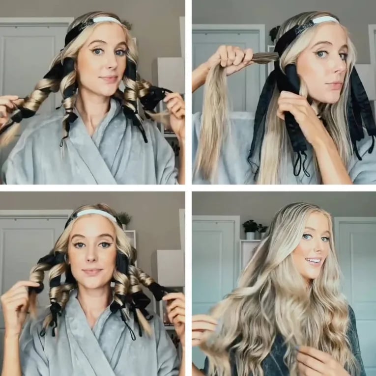 Hair Curling Band Cotton-Satin Heat-Free Overnight