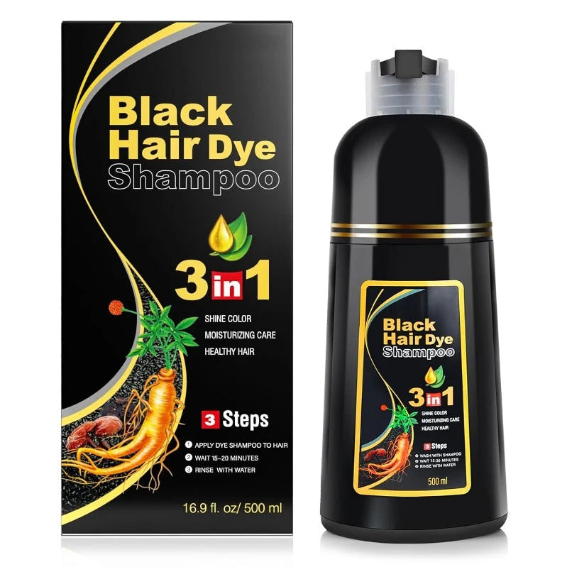Hair Dye Shampoo 3-In-1 Gray Coverage & Nourishing Formula