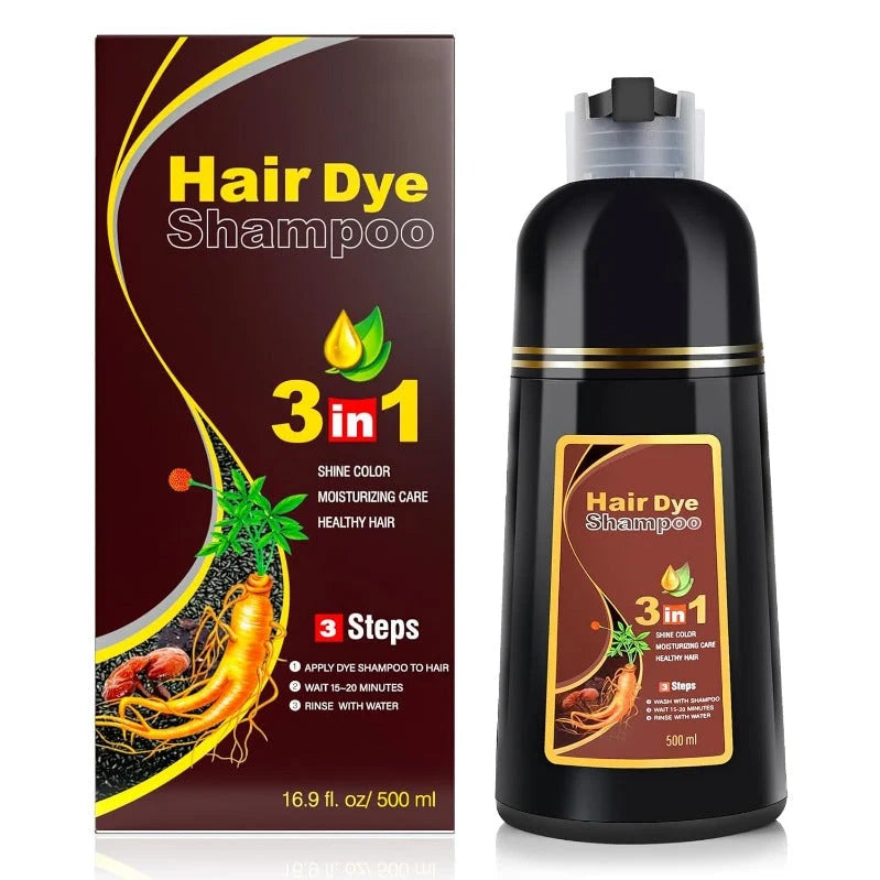 Hair Dye Shampoo 3-In-1 Gray Coverage & Nourishing Formula