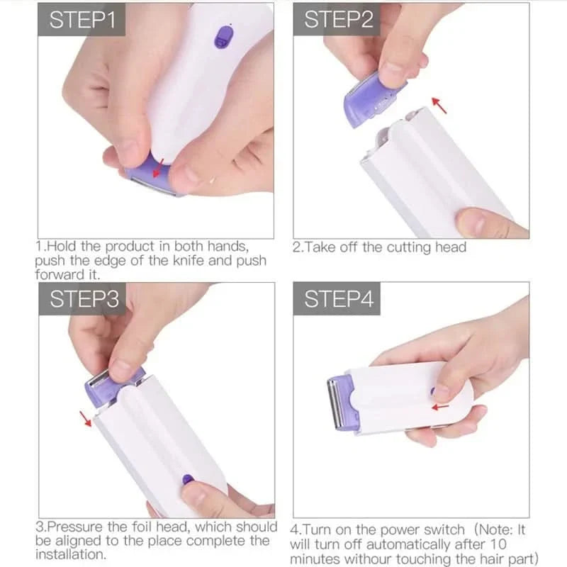 Hair Removal Device Cordless USB Rechargeable Interchangeable Attachments