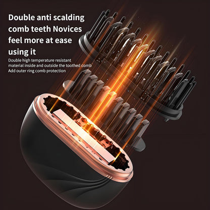 Hair Straightening Brush Cordless 3 Heat Settings USB-C Charging